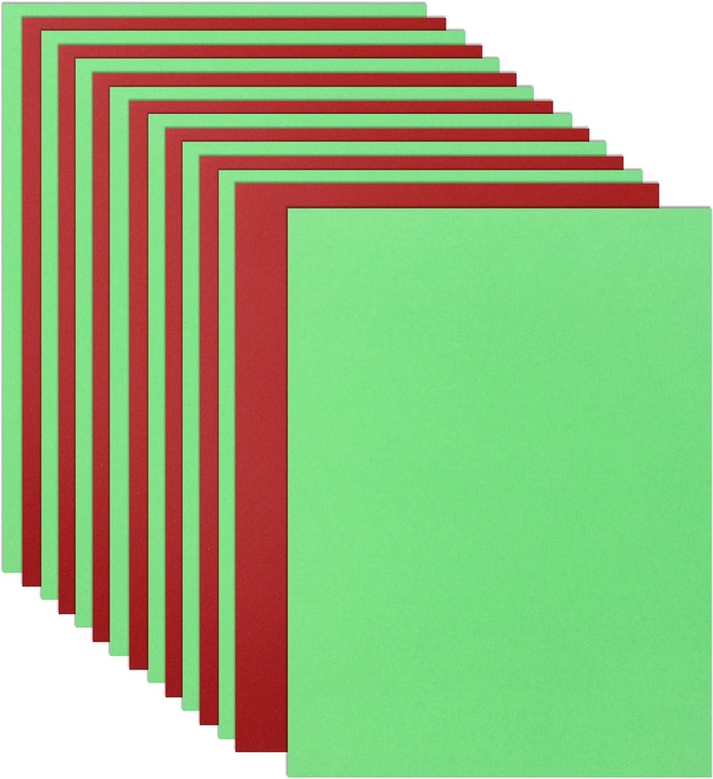Guakicae 32 Sheets Christmas Red Green Cardstock 8.5 x 11 Crafts Paper, 80lb Premium Card Stock for DIY Card Making, Invitations, Thank You Cards, Party Decorations, Festival blessings - Image 1